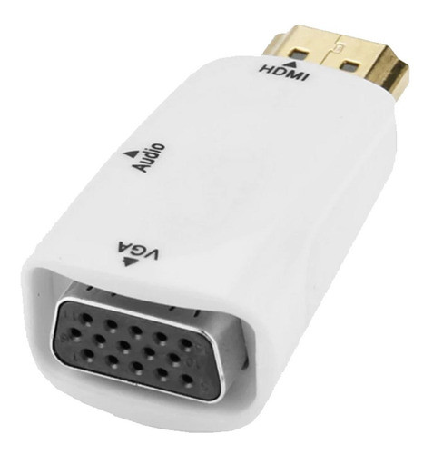 Adaptador Hdmi To Vga Mas Audio Pendrive Blanco Kubo 1