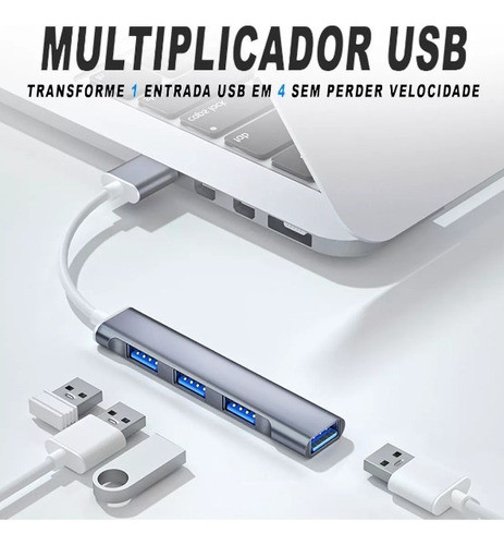 Kit 5x Hub Usb 3.0 Extensor 4 Portas 5 Gbps Alta Velocidade 1