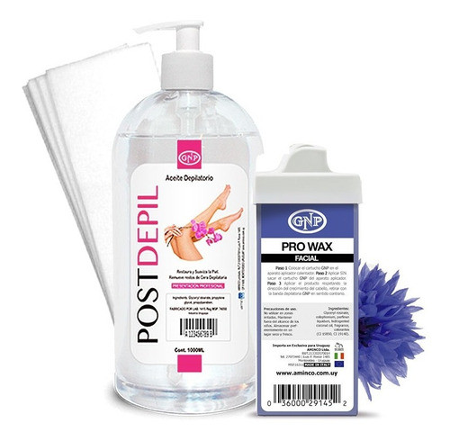 Cartucho Rollon Facial Azul Y Aceite Depilatorio 1 Litro Gnp 0