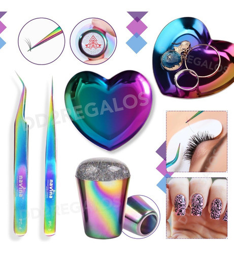 Kit De Belleza Sello Plato Para Strass Pinza Tornasolados 1