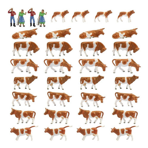 An8705cn 36pcs 1: 87 Bien Pintado Granja Animales Vacas Y Es 0