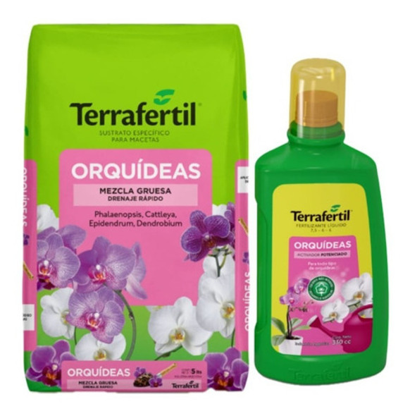 Combo Para Orquideas Sustrato 5 Lts + Fertilizante 330cc 0