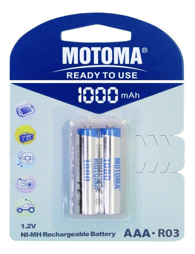 24 X Pilas Recargables Motoma Aaa 1000 Mah - San Martin 0