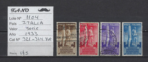 Lote1104 Italia Serie Estampillas 1933 Yvert# 321-324 1
