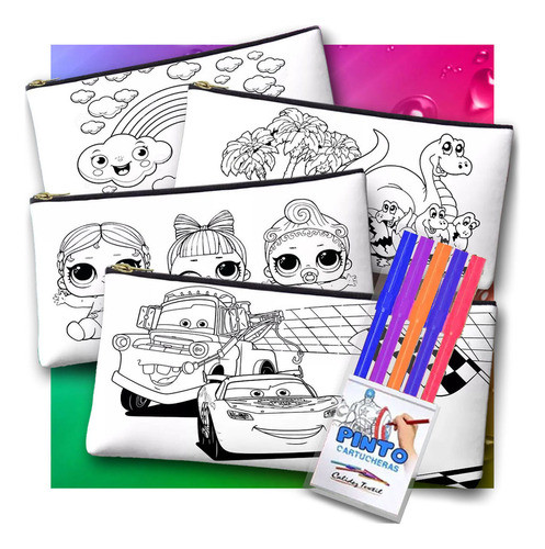 Cartuchera Souvenir Para Pintar Personalizadas (5 Fibras) 0