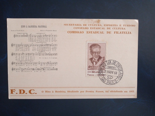 Bloco Filatélico Brasil Centenário Francisco Braga 1968 E064 0