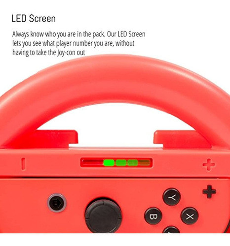Volante Orzly Nintendo Switch, Paquete De Cuatro, Para Mario 1