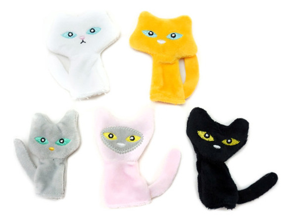 Titere Dedo Set Gatos Animales Mascotas Cuento Gatitos 0