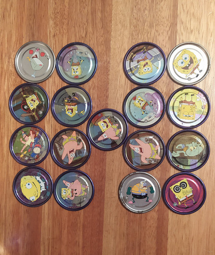 17 Tazos Bob Esponja Metálicos Pepsico + 30 Tazos Coleccion 0