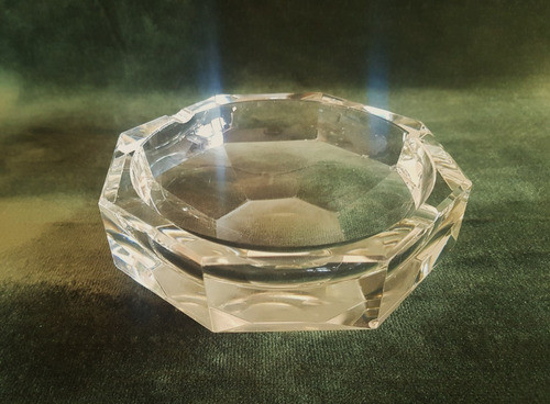 Excelente Cenicero Octagonal En Cristal Años Cincuenta 0
