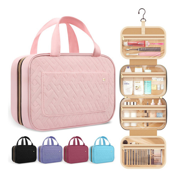 Neceser De Viaje Colgante Rosa Impermeable Para Cosmeticos 0
