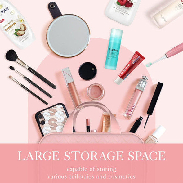 Neceser De Viaje Colgante Rosa Impermeable Para Cosmeticos 1
