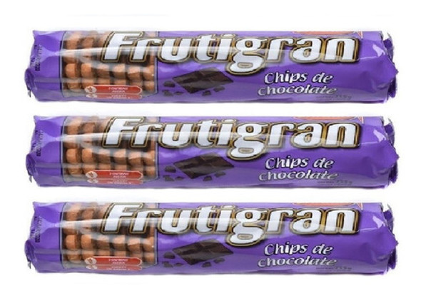 Pack X 3 Galletitas Frutigran Chips De Chocolate  X 255g 0
