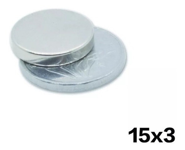Imã De Neodímio Super Forte Disco 15mm X 3mm Potente 10un 0