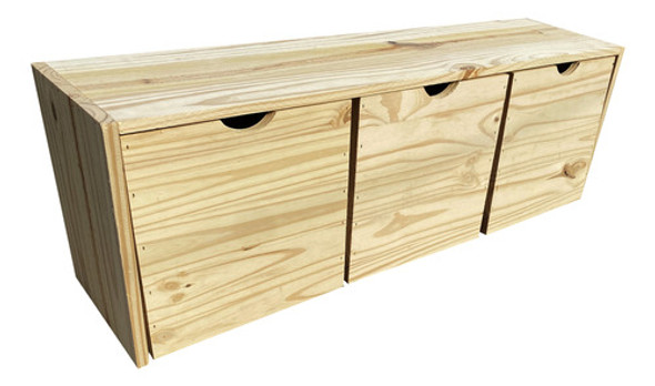 Cajon Juguetero X3 Madera Ruedas Pie Cama Organizador 0