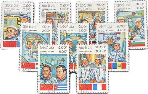 Serie De Estampillas De Lao 1983 Astronautas 0