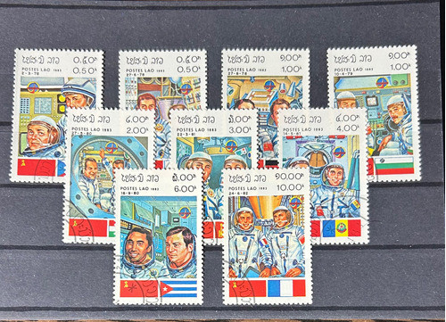 Serie De Estampillas De Lao 1983 Astronautas 1