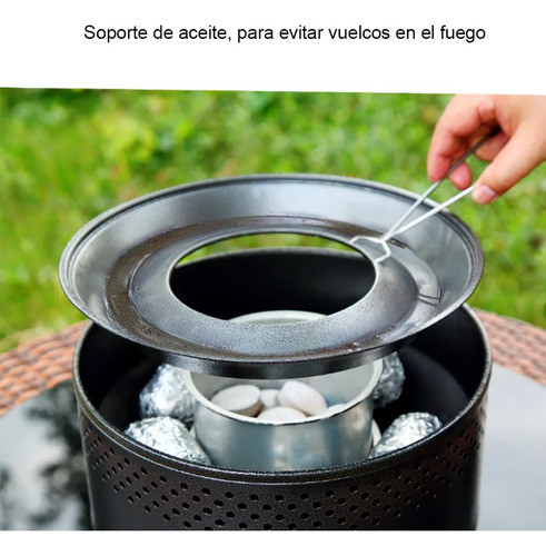 Parrilla Redonda Barbacoa A Carbón Portátil Sin Humo 1