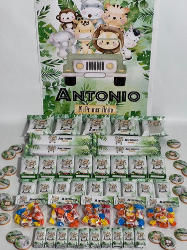 Golosinas Personalizadas X 15 Candy Bar Safari Verde 1