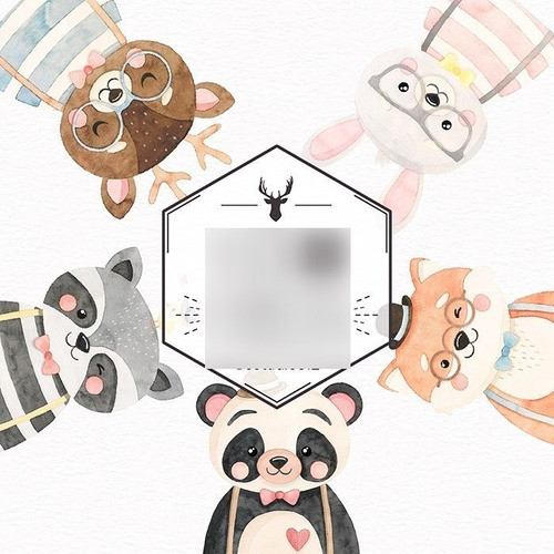 Kit Imagenes Png Cliparts Animales Floresta Cute Acuarela 0