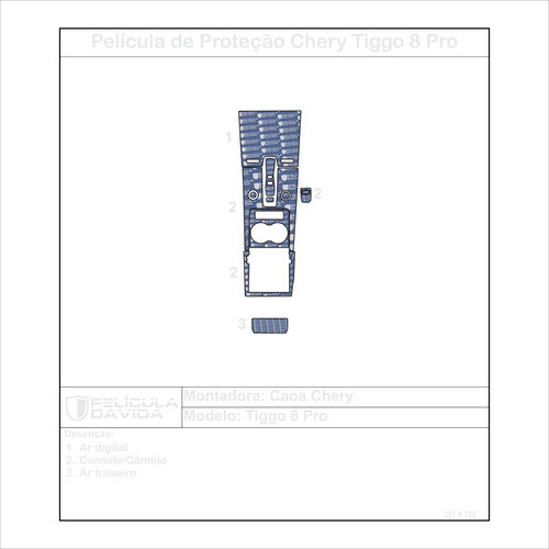 Pelicula Proteção Console Tiggo Pro 8 Híbrido Ano 2023 0