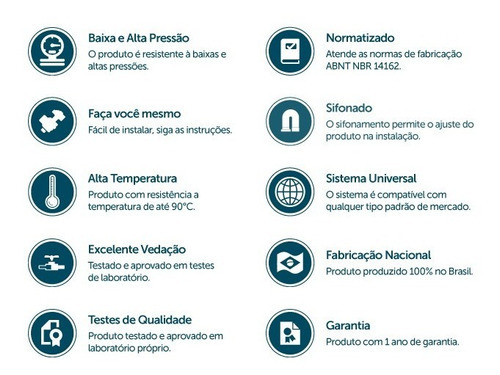 Kit 15 Sifão Extensivo Longo Universal 1,5 M Branco 1