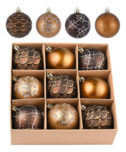 Adornos Navideños Colgantes Arbol Decorativo Dorado 9 Unidad 0