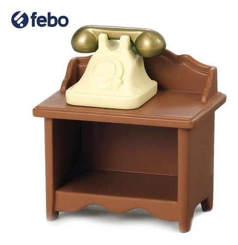 Sylvanian Families Set Teléfono Y Mueble De Madera Febo 1