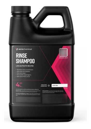 Shampoo Autos Rinse Ph Neutro Concentrado 4l Ideal Detailing 0