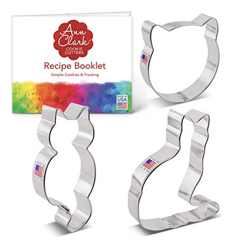 Kit De Cortador De Galletas Kitty Cat 3 Piezas Gato De Cara 0