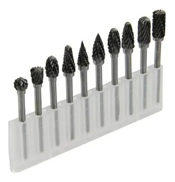 Set 10 Limas Rotativas 1/8 3mm Metal Duro Minitorno Ruhlmann 0