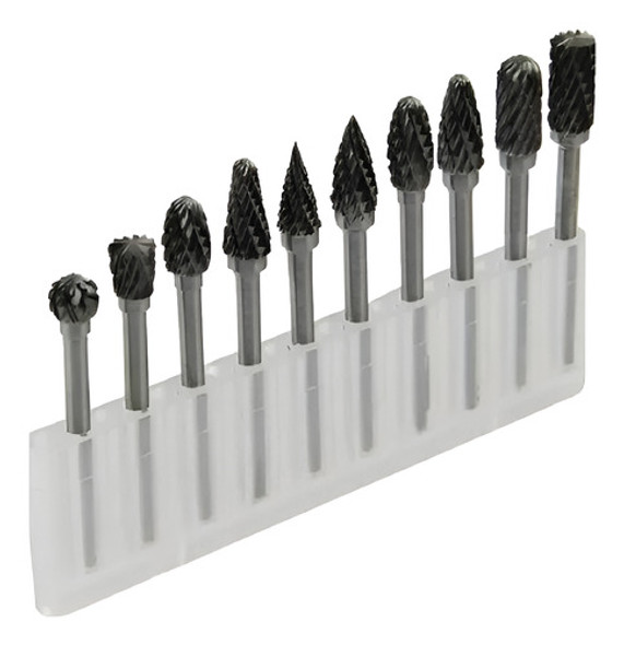 Set 10 Limas Rotativas 1/8 3mm Metal Duro Minitorno Ruhlmann 0