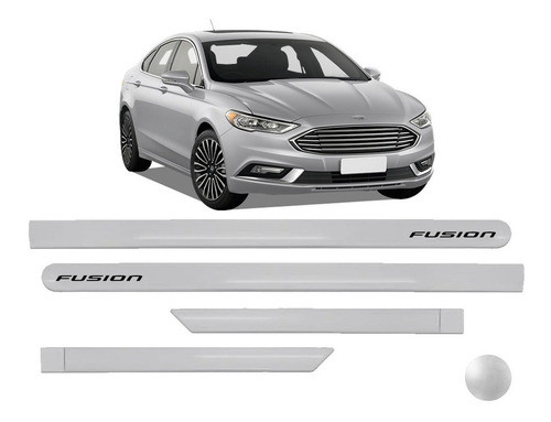 Jogo De Friso Lateral Ford Fusion Prata Dublin 2017/2018 0