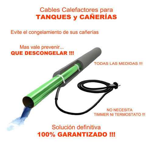 Cable Calefactor 25 Wtts Para Cañerías Y Tanques X 15 Metros 1