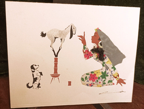 Antigua Tarjeta Egipcia Reader's Corner Cairo Hand Made 1940 0