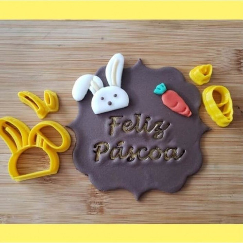 Cortador Rosto Coelho E Cenoura Para Decorar Páscoa 1