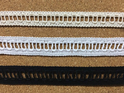 Puntilla De Algodón, Vainilla Entredos, 2cm, Cr/bl/ng X 30 Y 1