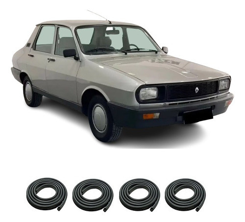 Renault 12 1990 4 Burletes Kit Ptas Delant + Tras Rapinese 0