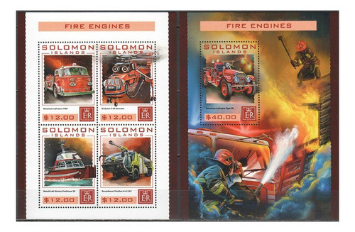 2016 Bomberos Camión Autobomba - Isla Salomon (bloques) Mint 0