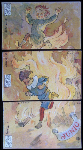 3 Cromos Barcelona. Chocolate Amatller. 1911. Serie L. 23092 0