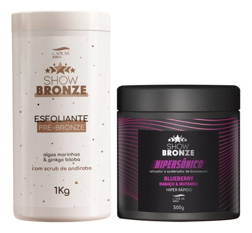 Kit Show Bronze Hipersônico 500g + Esfoliante Pré Bronze 1kg 0