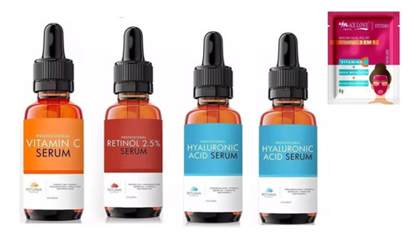 Ácido Hialuronico 2  + Vitamina C1 + Retinol 1-trío Petunia+ 0
