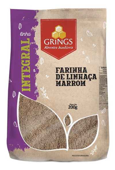 Kit 6 Farinha Linhaça Marrom Integral Saudável 200g Grings. 1 Kit 6 Farinha Linhaça Marrom Integral Saudável 200g Grings. 1
