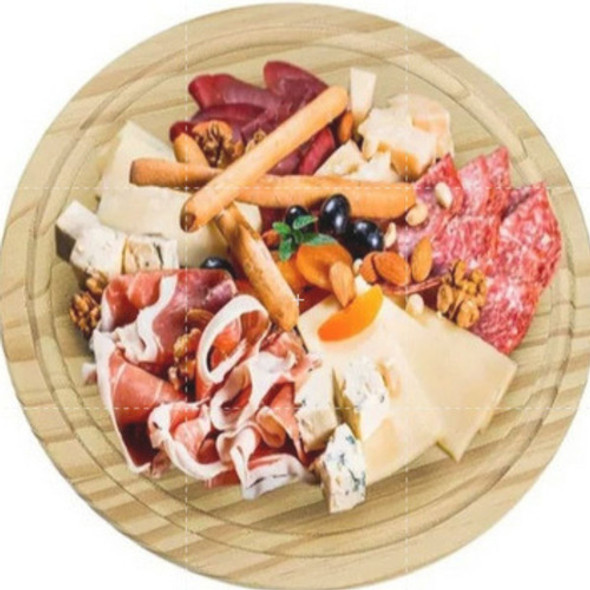 Tábua Gourmet Circular Em Madeira De 35cm 1