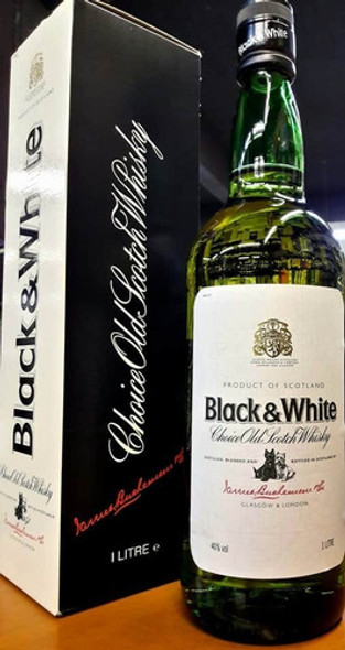 Whisky Black & White Litro Con Estuche Goldbottle 1