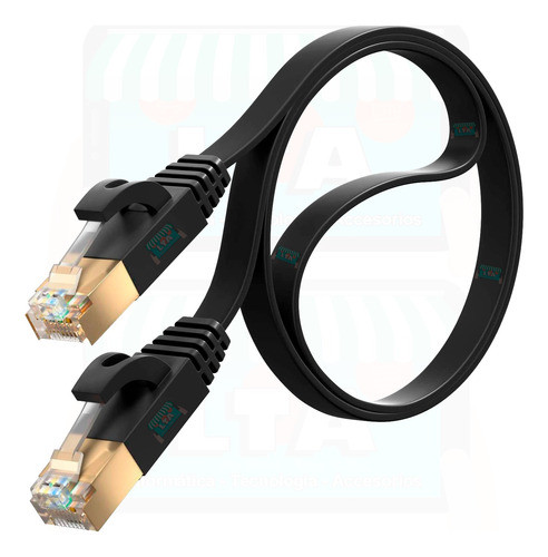 Cable Red Plano Cat7 Stp 100% Cobre Ia 0.5 Metro Gtía X Vida 0