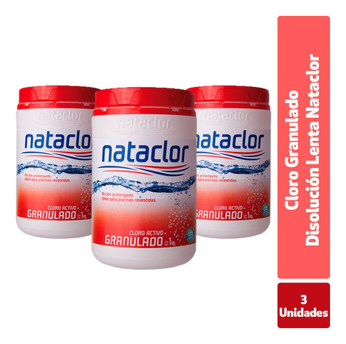 Cloro Disolución Lenta Nataclor 1kg X 3 Unidades 1