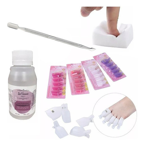 Kit Removedor Uv Broches Toallitas Uñas Pies Manos Economico 0