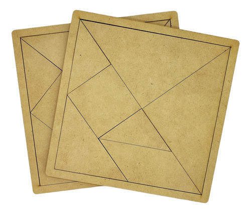 Tangram 15 X 15cm. X 10 Unidades - Mdf 3mm. 0