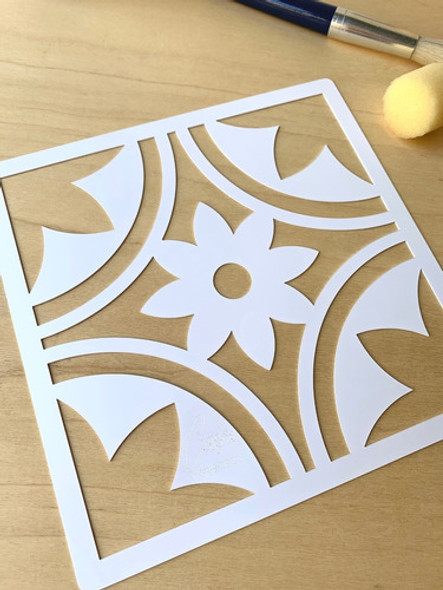 Stencil 30x30 Mosaico Mayolica Tela Piso Cupa Home Deco 1 Stencil 30x30 Mosaico Mayolica Tela Piso Cupa Home Deco 1